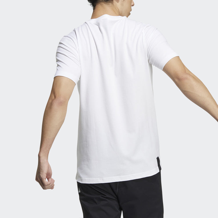 Men's adidas WJ T GFX Martial Arts Series Word Printing Round Neck Short Sleeve White T-Shirt HE5167