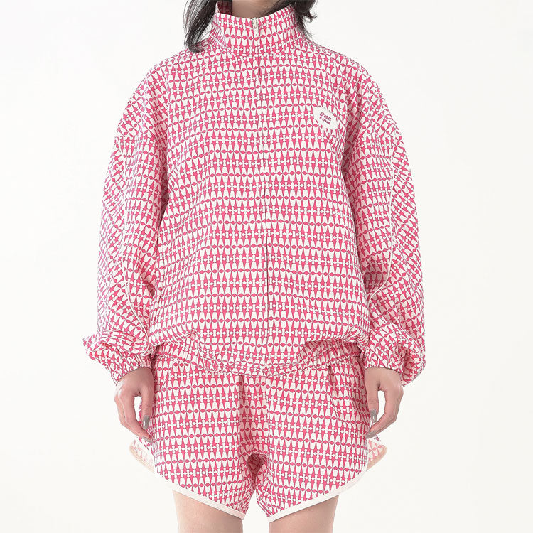 ASICS x 8ON8 Crossover logo Casual Sports Full Print Stand Collar Jacket Couple Style Pink Red 2203A124-700