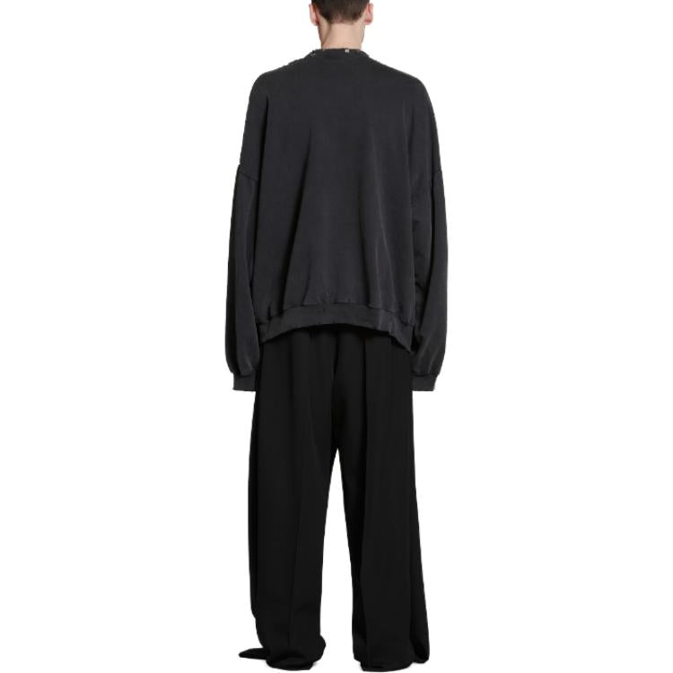 Balenciaga Pierced Round Sweatshirt Oversized 'Black Faded' 762718TPVD91055