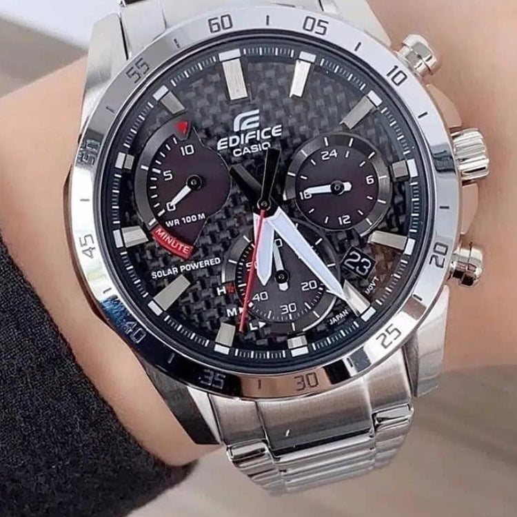 CASIO EDIFICE Waterproof Men's Silver Solar Powered Mens EQS-930D-1A