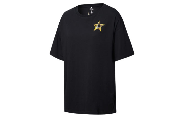 (WMNS) Converse Round Collar Loose Short Sleeve Black 10020518-001