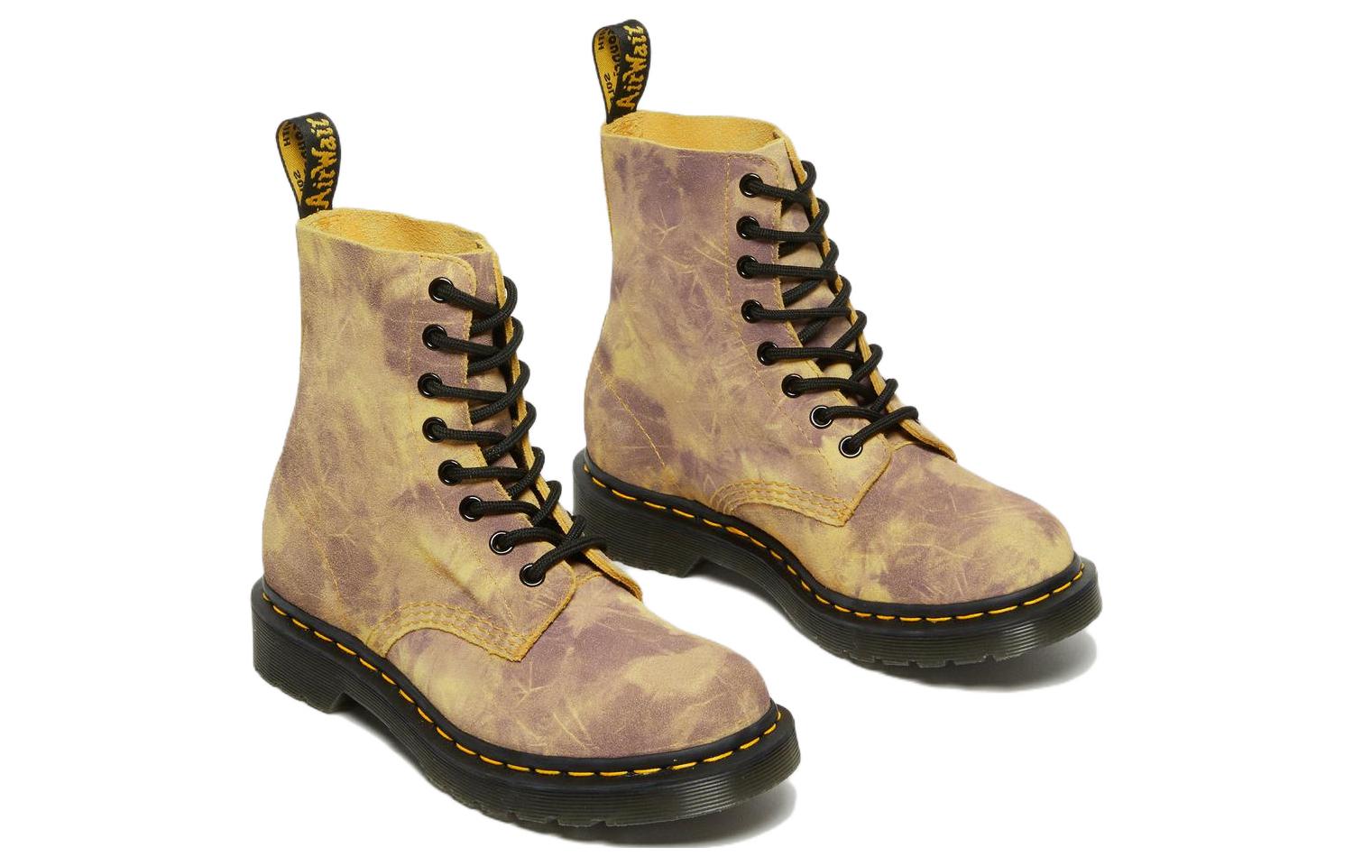 (WMNS) Dr. Martens 1460 Pascal Tie Dye Leather Lace Up Boots 'Burnt Yellow' 27962745