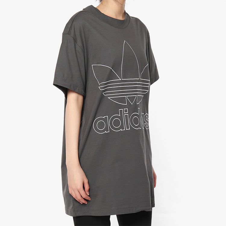 (WMNS) adidas originals Boyfriend Casual Sports Short Sleeve Gray DU9983