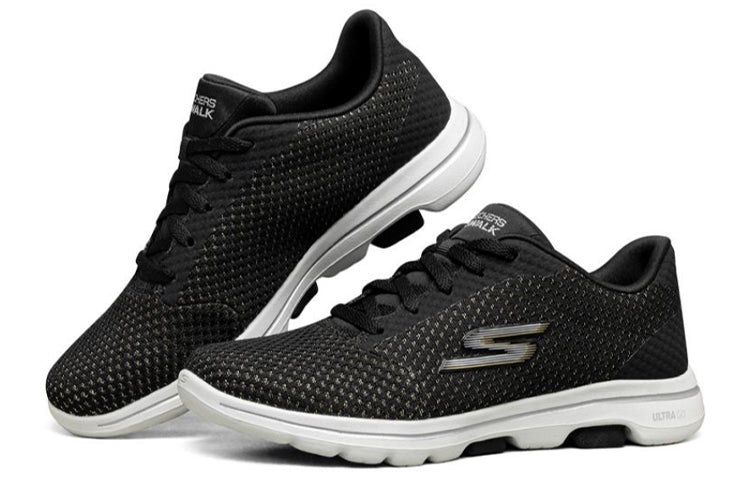 (WMNS) Skechers Go Walk 5 Running Shoes Black 124021-BKGD