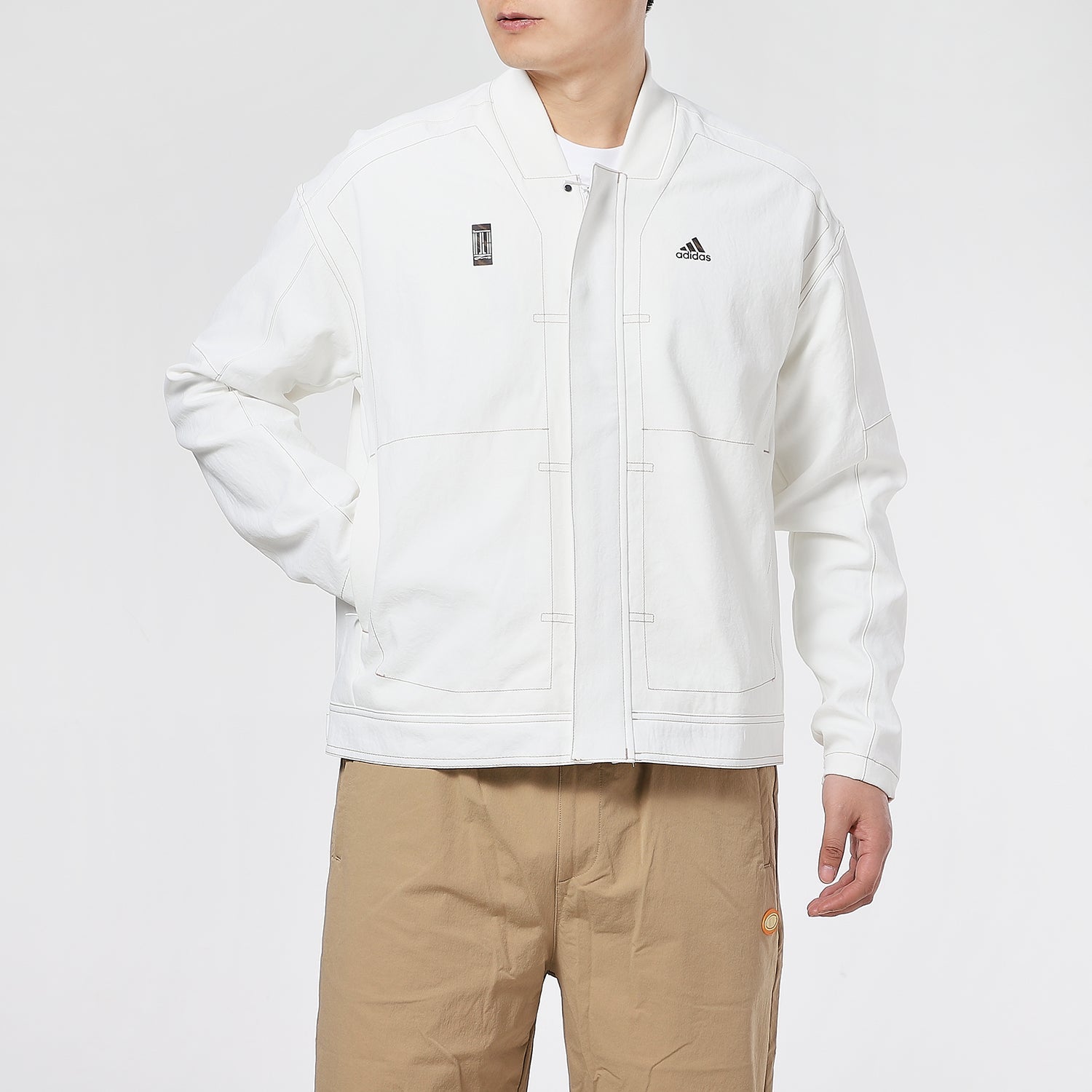 adidas Wj Jkt Denim Series Casual Sports Woven Jacket White GP0906