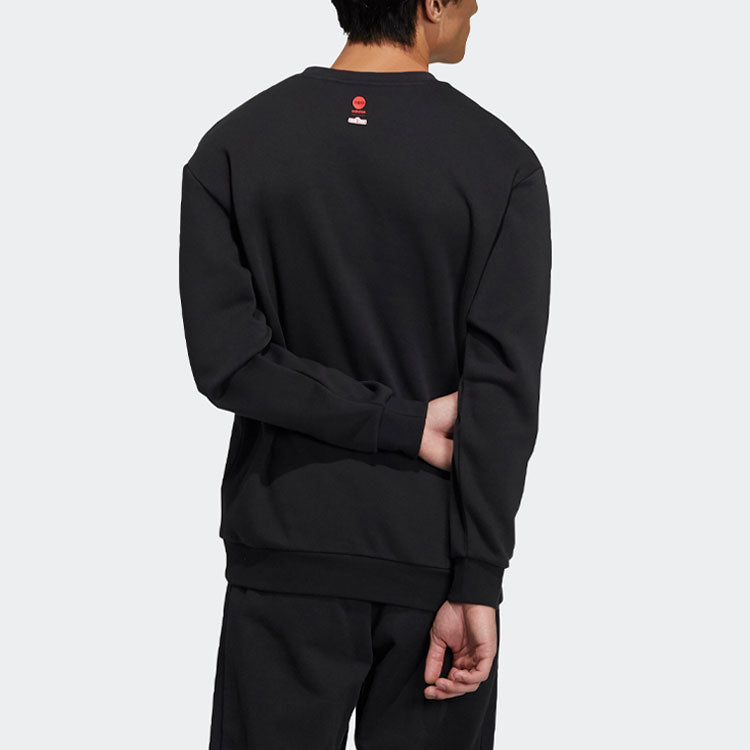 adidas neo x SESAME STREET Crossover Contrasting Colors Pocket Sports Round Neck Pullover Black HD7290