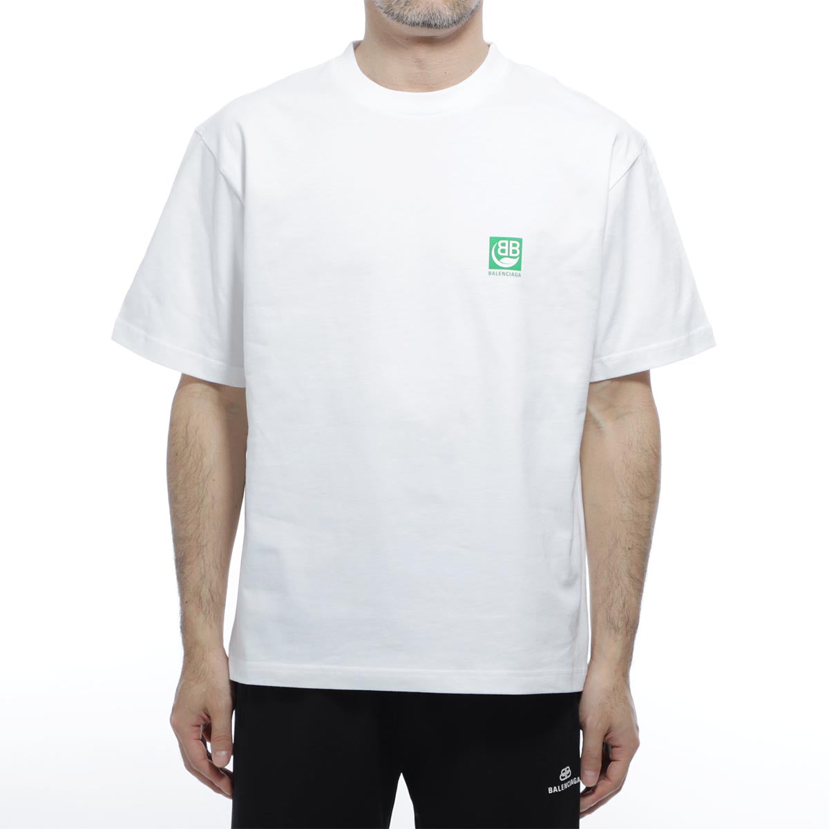 Balenciaga Logo Environmental Friendly Short Sleeve Unisex White 594579THV639000