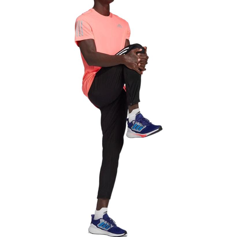adidas Tennis Training Sports Stripe Solid Color Logo Breathable Quick Dry Casual Short Sleeve Pink HB7446