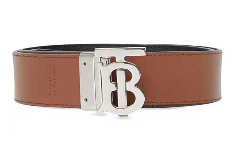 Burberry 26 TB Monogram Buckle Reversible Belt 'Black Tan' 8043247