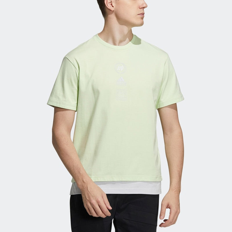 adidas St Gfxrlx Tee Athleisure Casual Sports Round Neck Short Sleeve Orange Green HE9923