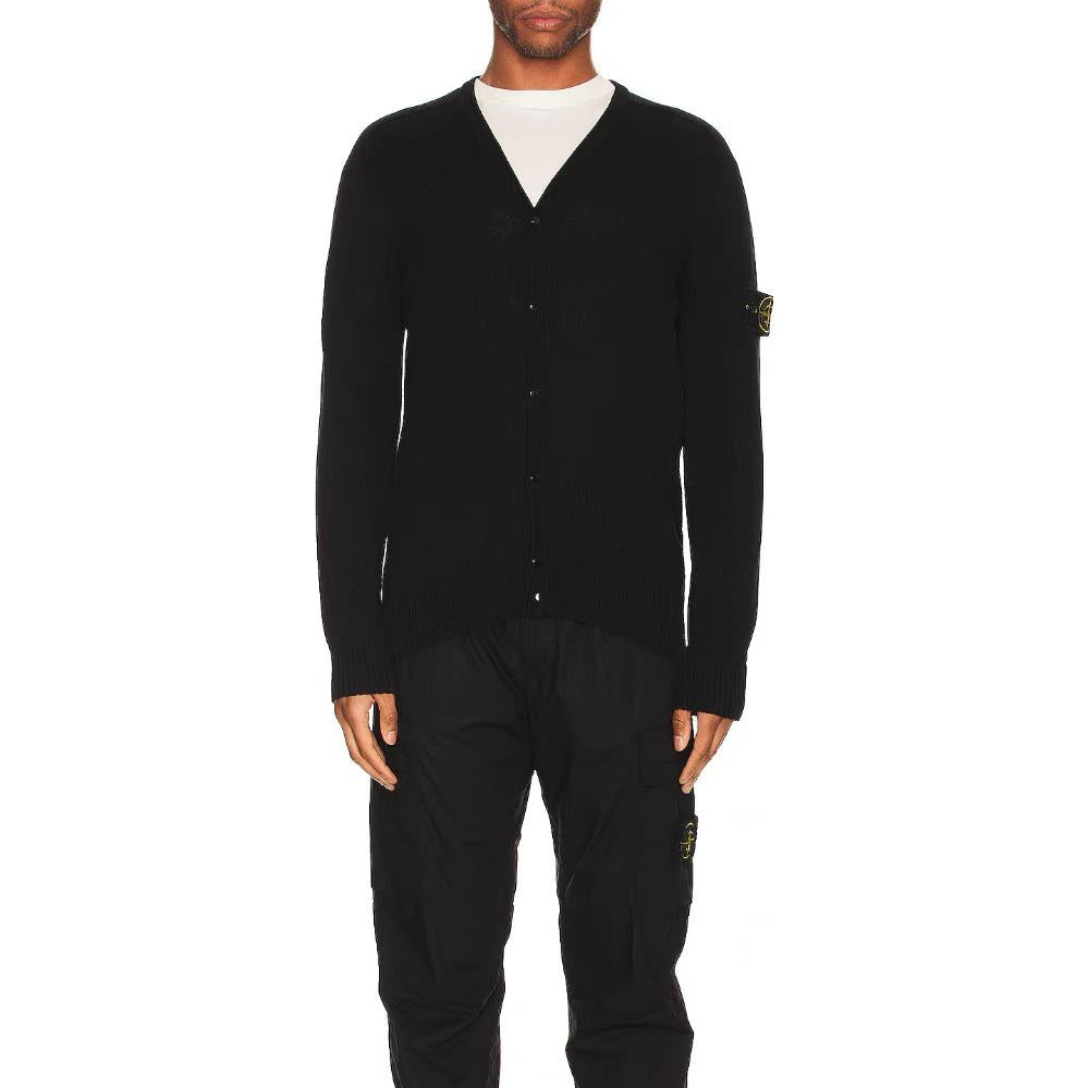 STONE ISLAND Raw Hand Cotton Knitted Cardigan 'Black' 7815527D3-V0029