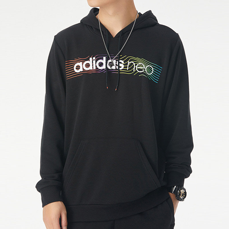 adidas neo M Fav Nn Hd 1 logo Printing Casual Sports Black GM2344
