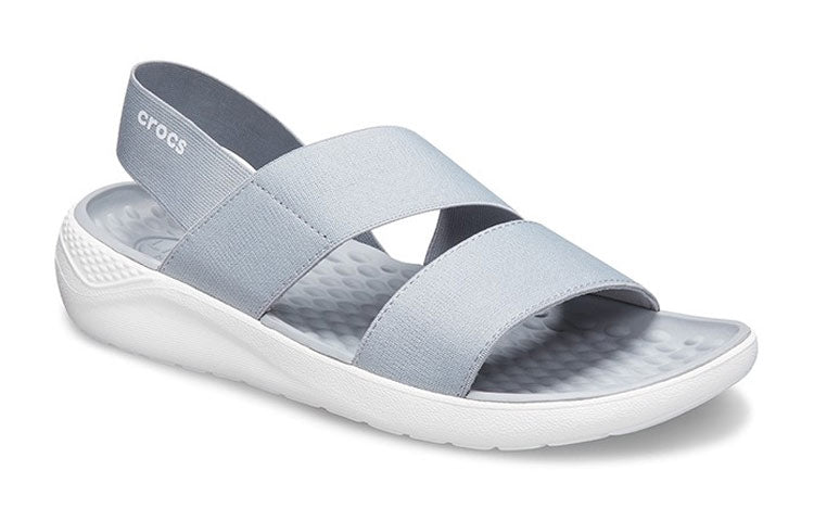 (WMNS) Crocs LiteRide Gray Light Blue Sandals 'Gray White' 206081-00J