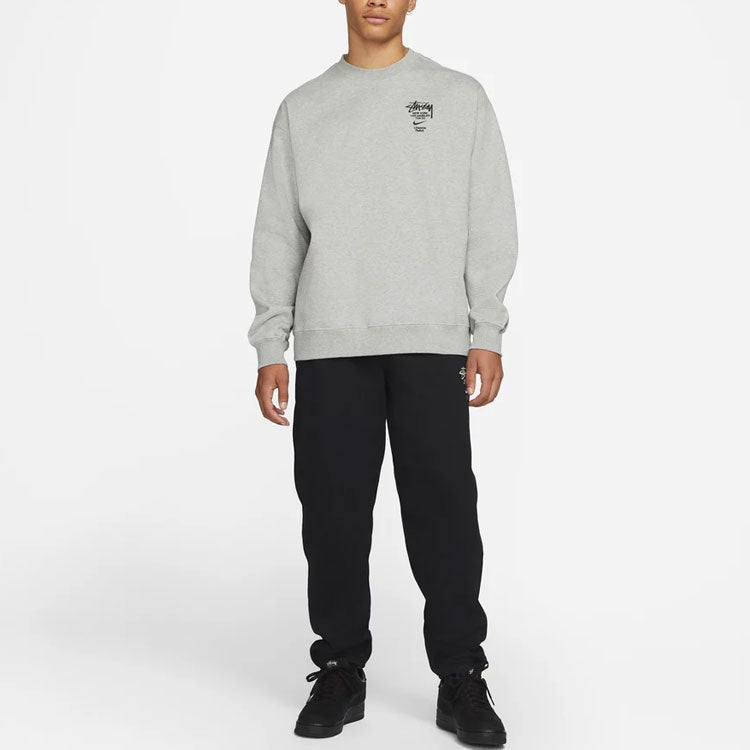 Stussy x Nike Crossover Logo Round Neck Sports Unisex US Edition Gray DC4198-050