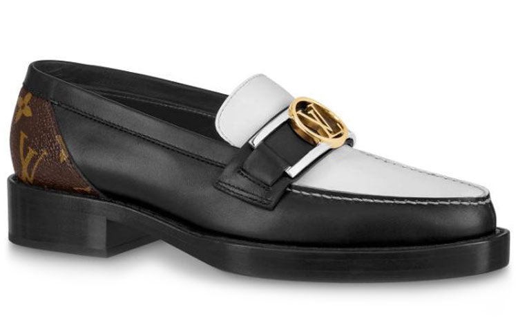 (WMNS) LOUIS VUITTON Academy Flat Loafers 'Black with Monogram Back' 1A66QN