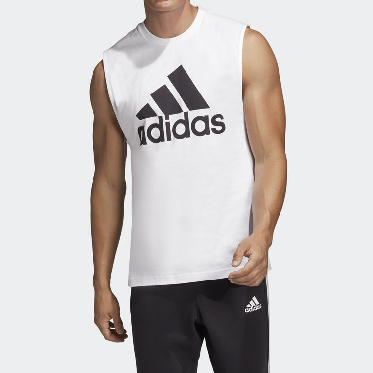 Men's adidas Sports Stylish Round Neck White Vest DQ1458