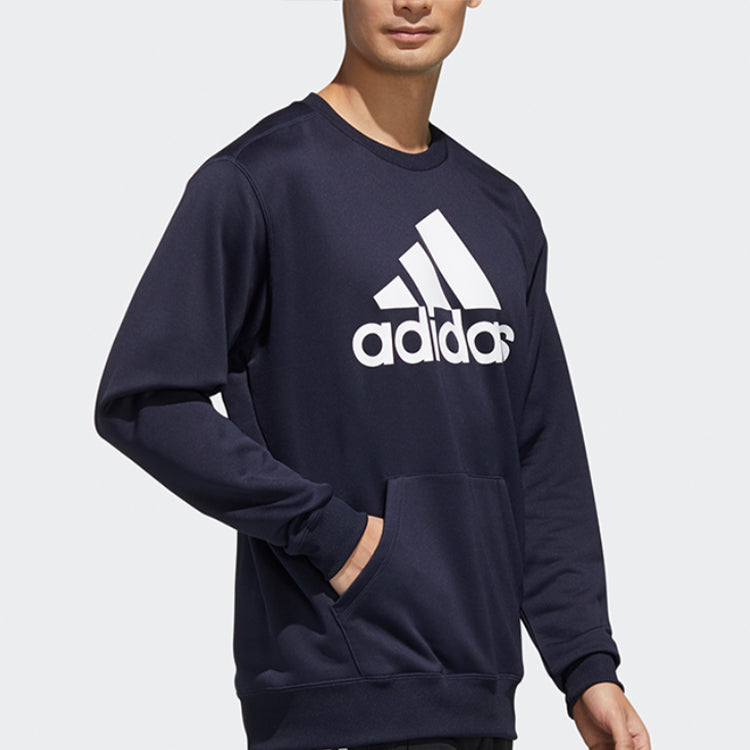 adidas Casual Sports Round Neck Pullover Navy Blue GE0400