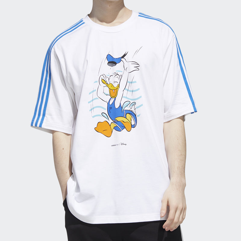 Men's adidas neo Donald Duck Sports Short Sleeve White T-Shirt GJ5646