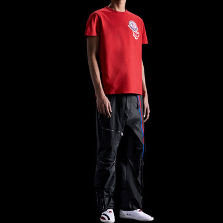 Men's Moncler Genius 2 Logo Patch Short Sleeve Red 0928C712008390T455