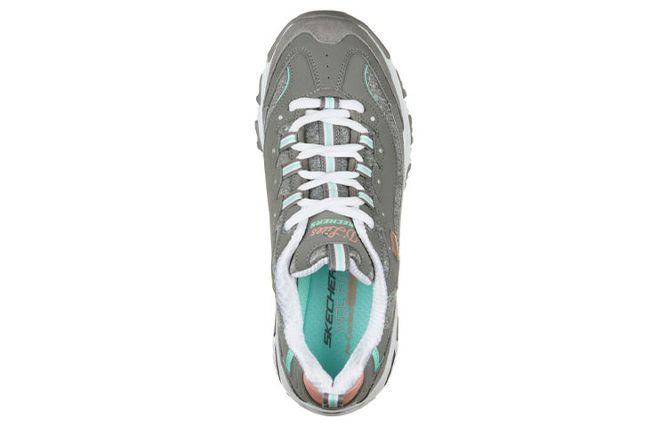 (WMNS) Skechers D'Lites Low-Top Running Shoes Grey/Green 149060-GYMN