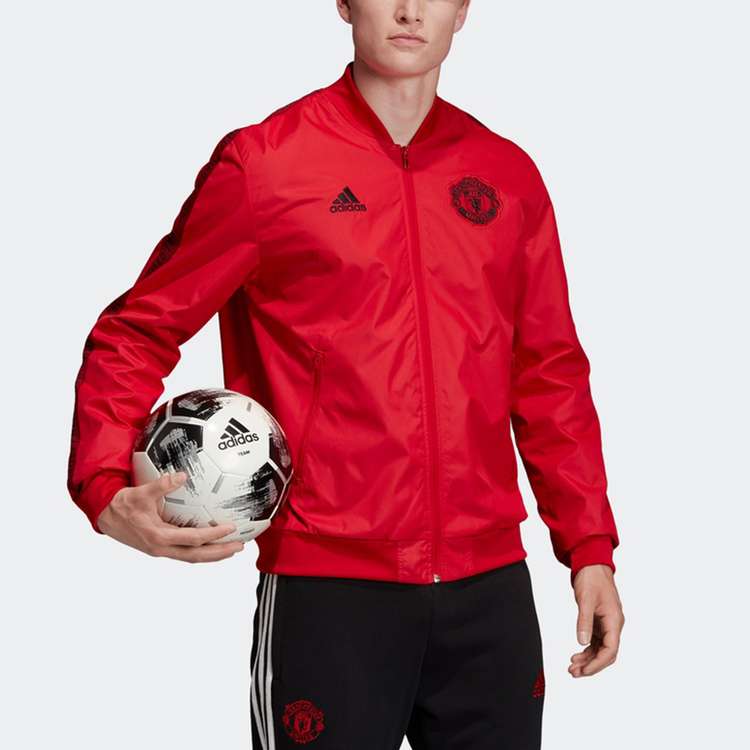 adidas Soccer/Football Manchester United Long Sleeves Zipper Jacket Sports Red DX9077
