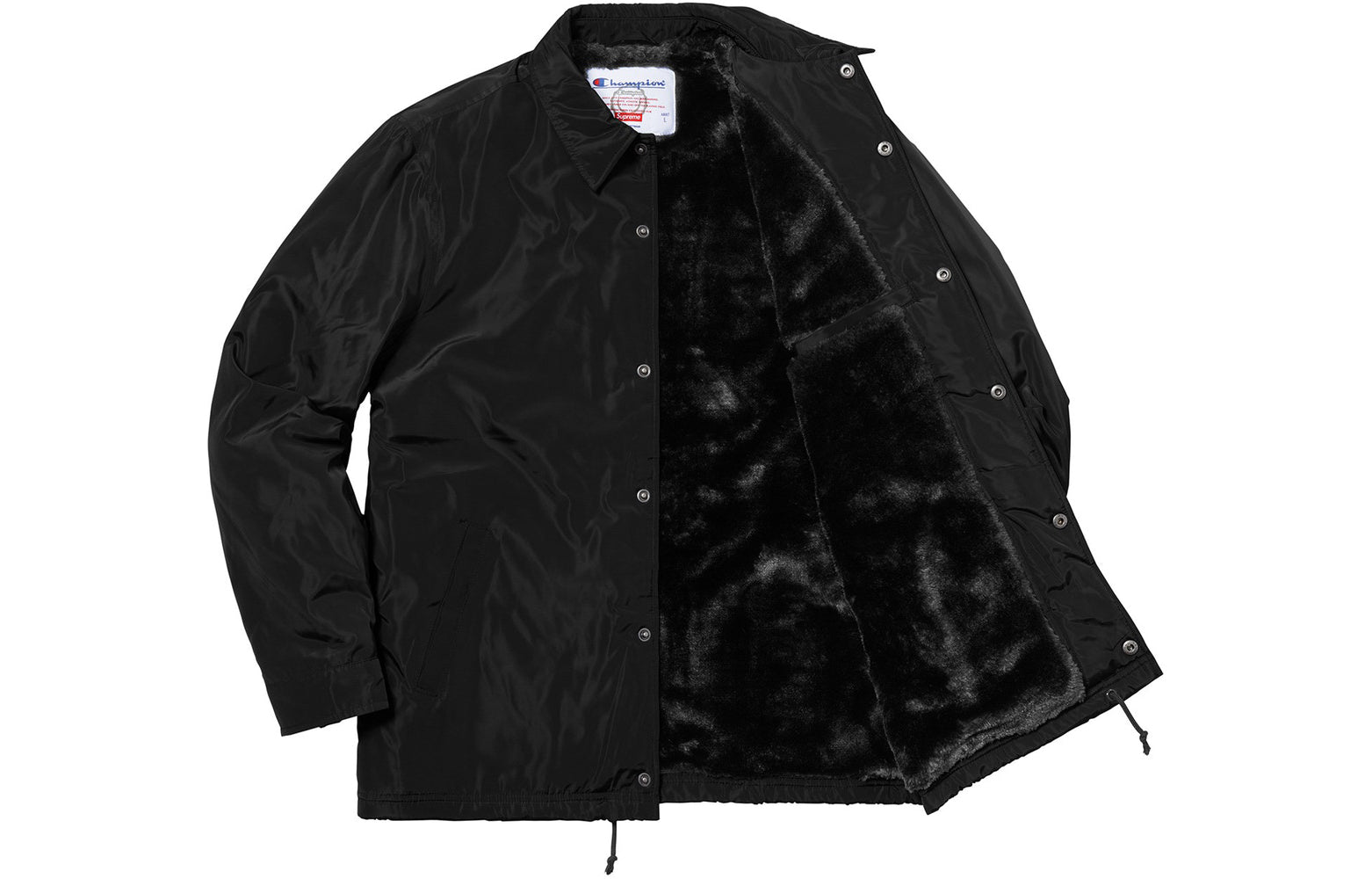 Supreme FW18 Champion Label Coaches Jacket 'Black' SUP-FW18-365