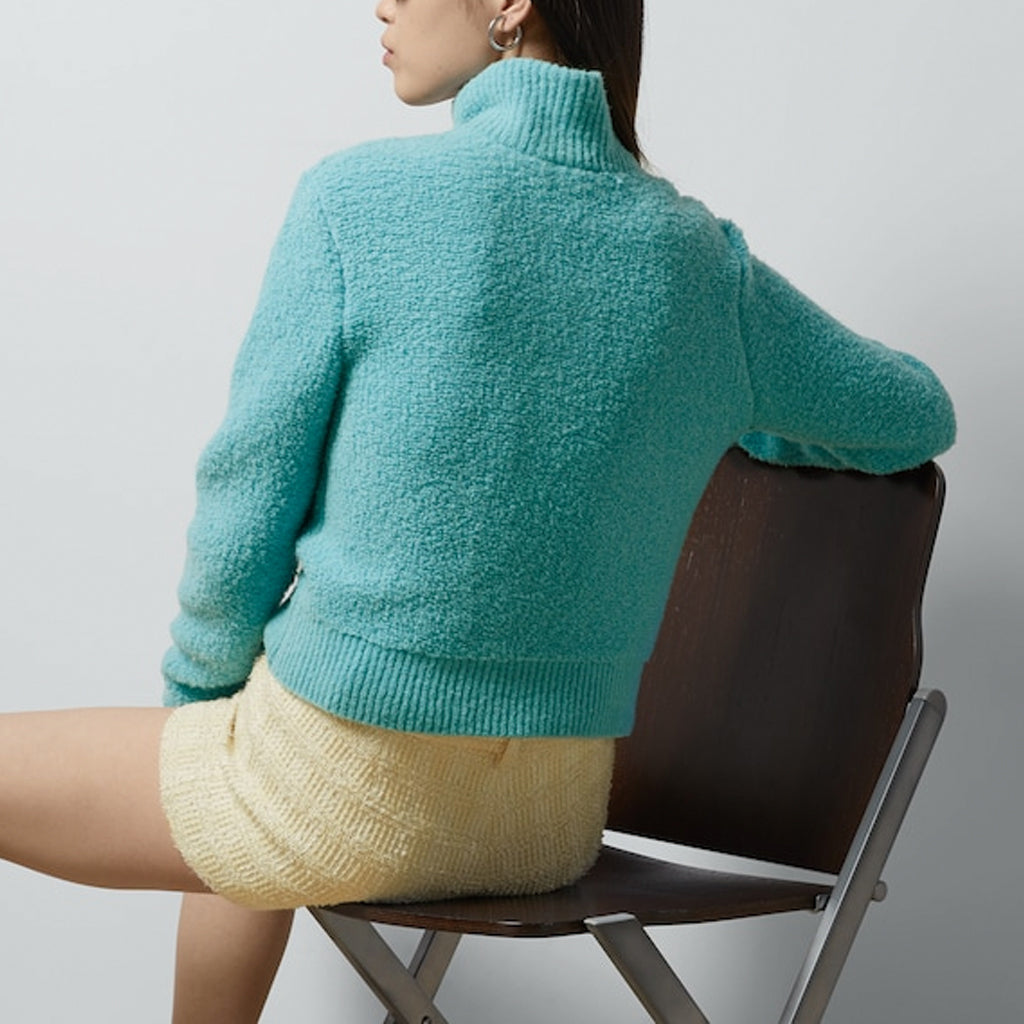 (WMNS) Gucci Interlocking G Extrafine Wool Zip Up Cardigan 'Light Blue' 772342-XKDMG-4452