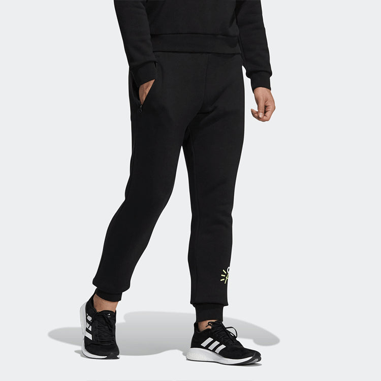 adidas outlets Casual Sports Gym Bundle Feet Pants Black HM9385