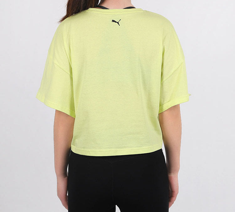 (WMNS) PUMA Logo Printing Round-neck Yellow 582808-31