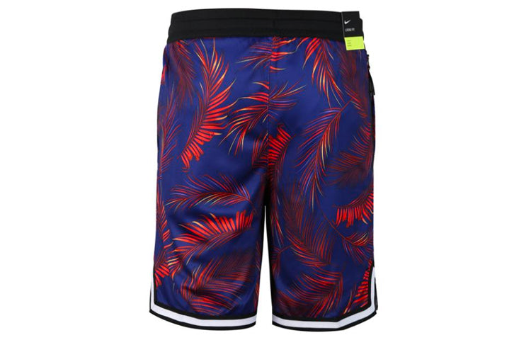 Nike Flowers Logo Printing Drawstring Basketball Shorts Blue AR1322-590