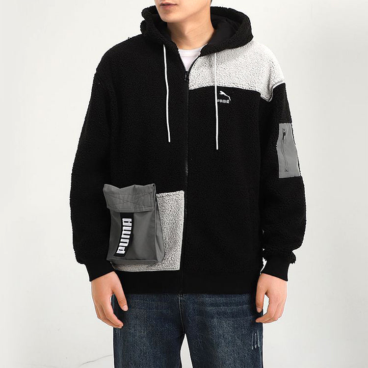 PUMA Retro Block Sherpa Full-Zip Jacket Black/Grey 530711-01