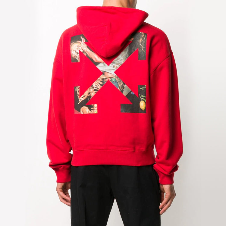 Men's Off-White Painting Arrow Pullover Red OMBB037F20FLE0022501