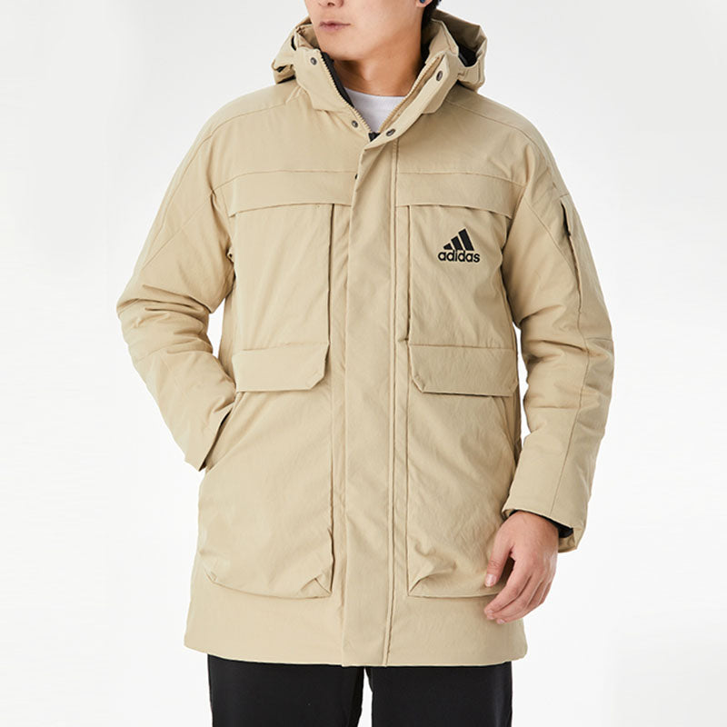 adidas Big Pocket Pk Stay Warm mid-length Cargo Down Jacket Khaki GN9837