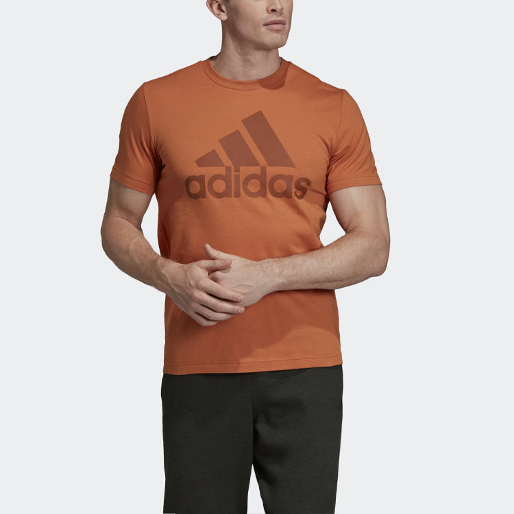 adidas MH Bos Tee Gym Training Sports Round Neck Short Sleeve Khaki Brown EB5243