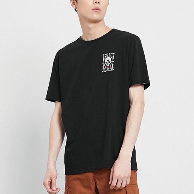 Men's Vans Casual Sports Skeleton Printing Short Sleeve Black VN0A48B2BLK