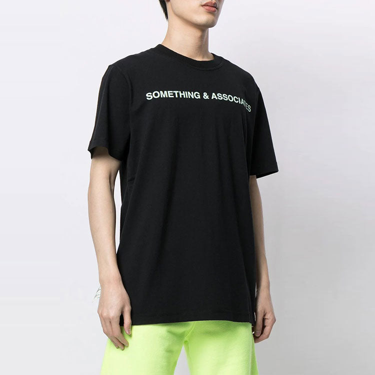 Off-White x Something & Associates Crossover Alphabet Printing Short Sleeve Ordinary Version Unisex Black OMAA027G191851441044