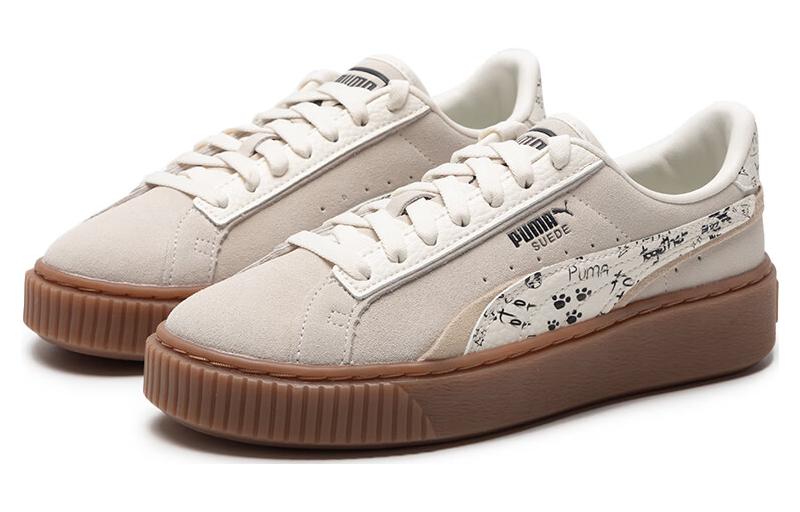 (WMNS) PUMA Suede Platform Draw 'Beige White' 395904-01