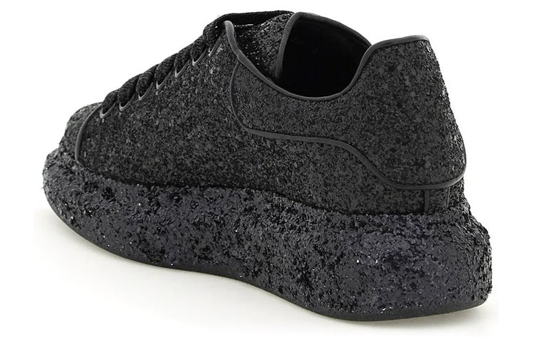 (WMNS) Alexander McQueen Larry Oversize Glittered Sneakers 'Black' 708072W4JF81000