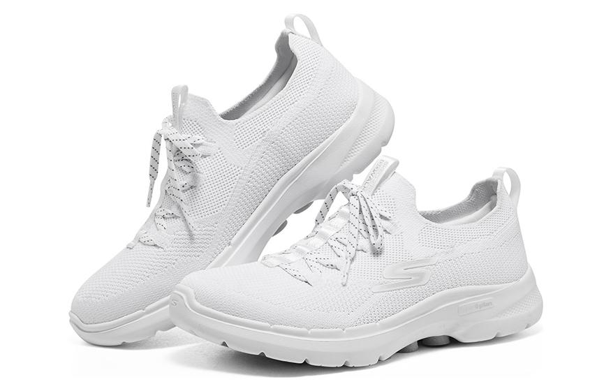 (WMNS) Skechers Go Walk Radiant Summer 'White Silver' 124620-WSL