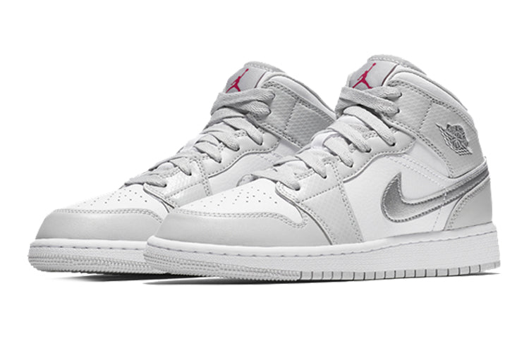 (GS) Air Jordan 1 Retro Mid 'Grey Fog' 555112-012