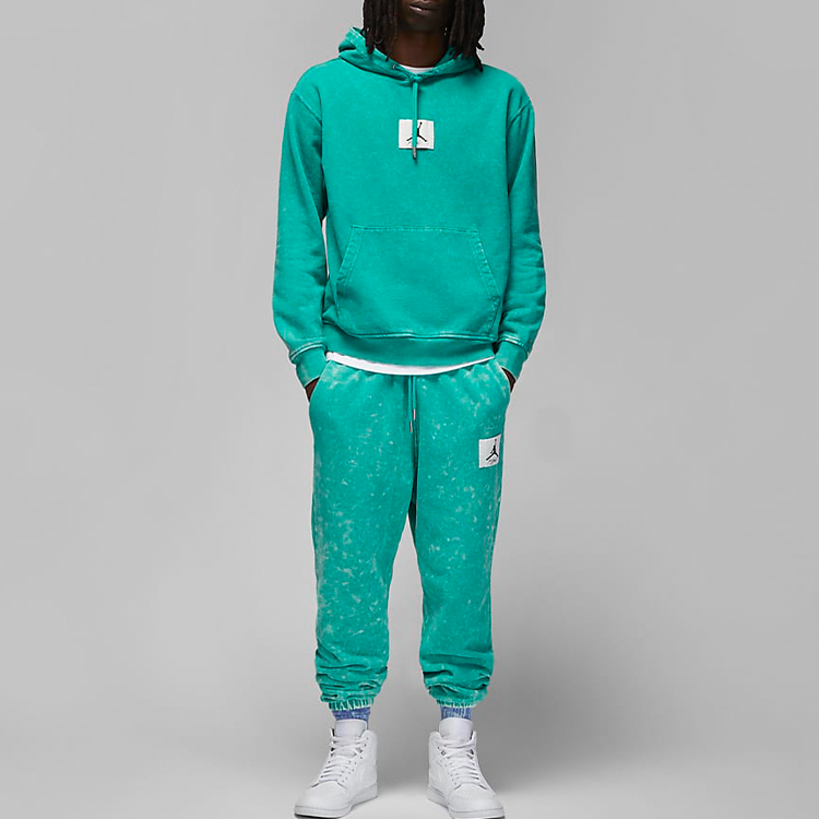 Men's Air Jordan FW22 Solid Color Logo Lacing Sports Pants/Trousers/Joggers Green DR3089-322
