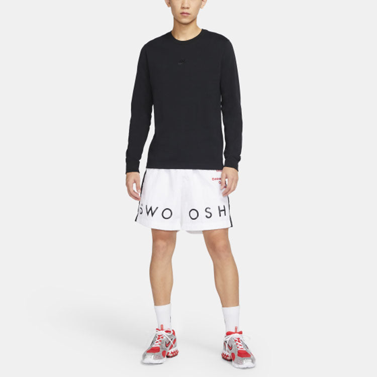 Nike Sportswear Logo Casual Sports Round Neck Long Sleeves Black DD5884-010