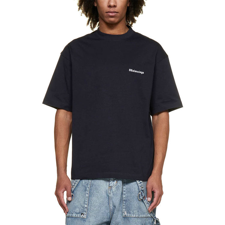 Balenciaga BB Corporate T-shirt Medium Fit 'Navy' 612966TJV873967