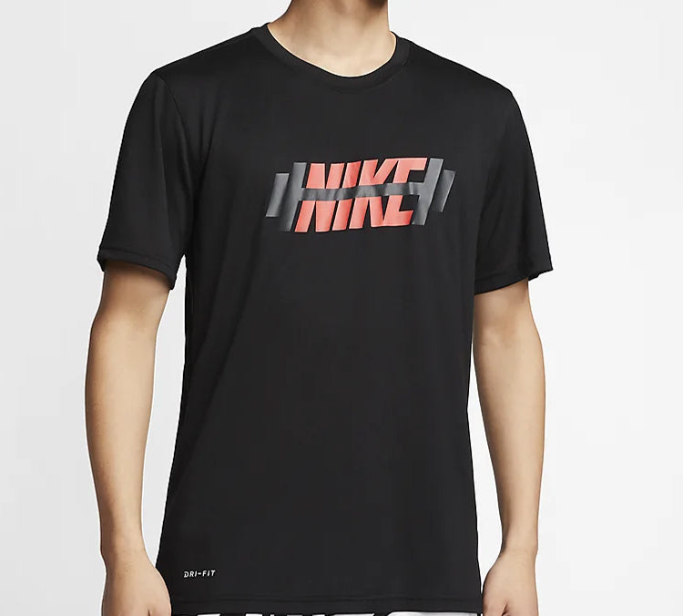 Nike Dri-FIT Legend Logo Printing Short Sleeve Black CT6471-010