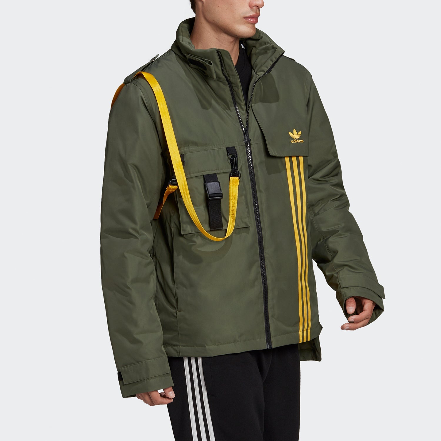 adidas originals Back Large logo Cargo Sports Down Jacket Basic Green GJ6737