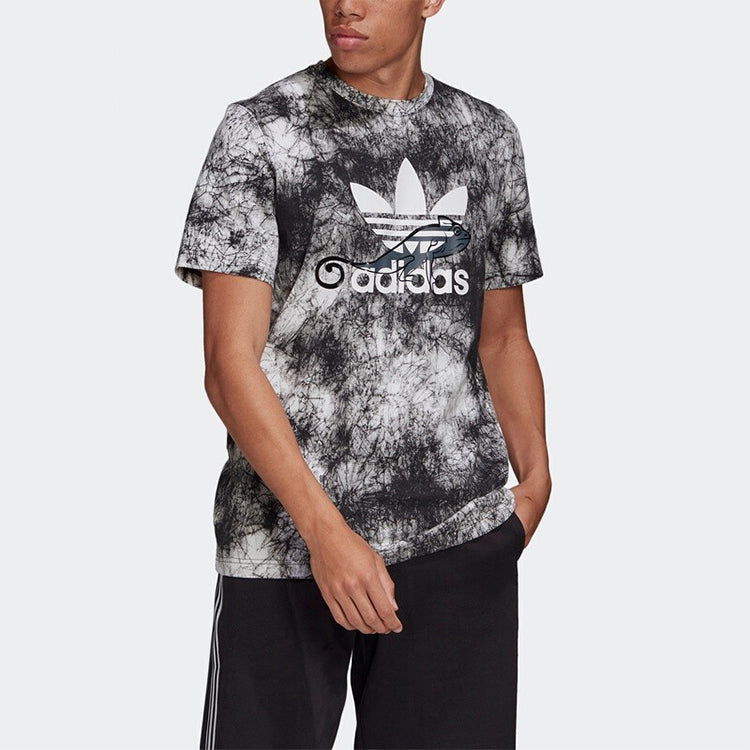 adidas originals AOP Tee Dragon Printing Short Sleeve Black FM3704