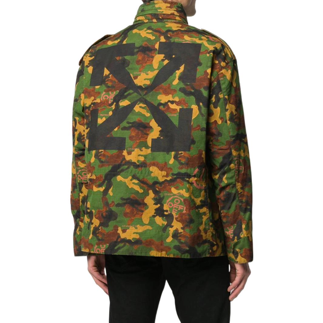 Men's Off-White FW22 Classic Military Camouflage Pattern Jacket Green OMEL009R203620209910ALL