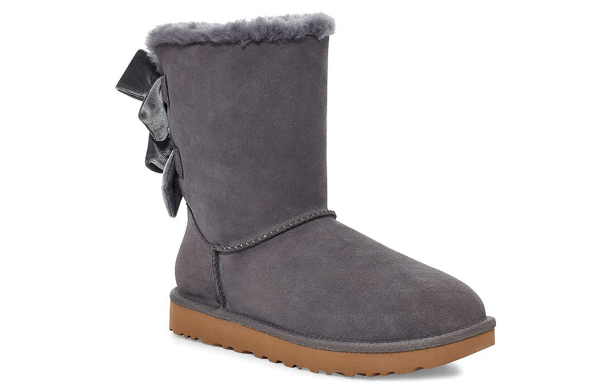 (WMNS) UGG Bailey Bow Velvet Snow Boots Purple 1118854-NHT