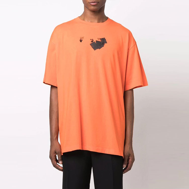 Off-White FW21 Jumbo Marker Arrow Pattern Printing Short Sleeve Loose Fit OMAA038F21JER0082010