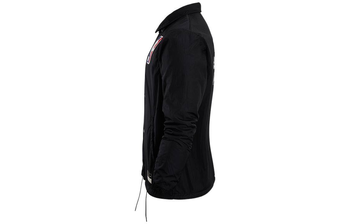Nike NBA Logo Back Letters Zipped Jacket 'NBA Black' DR2331-010